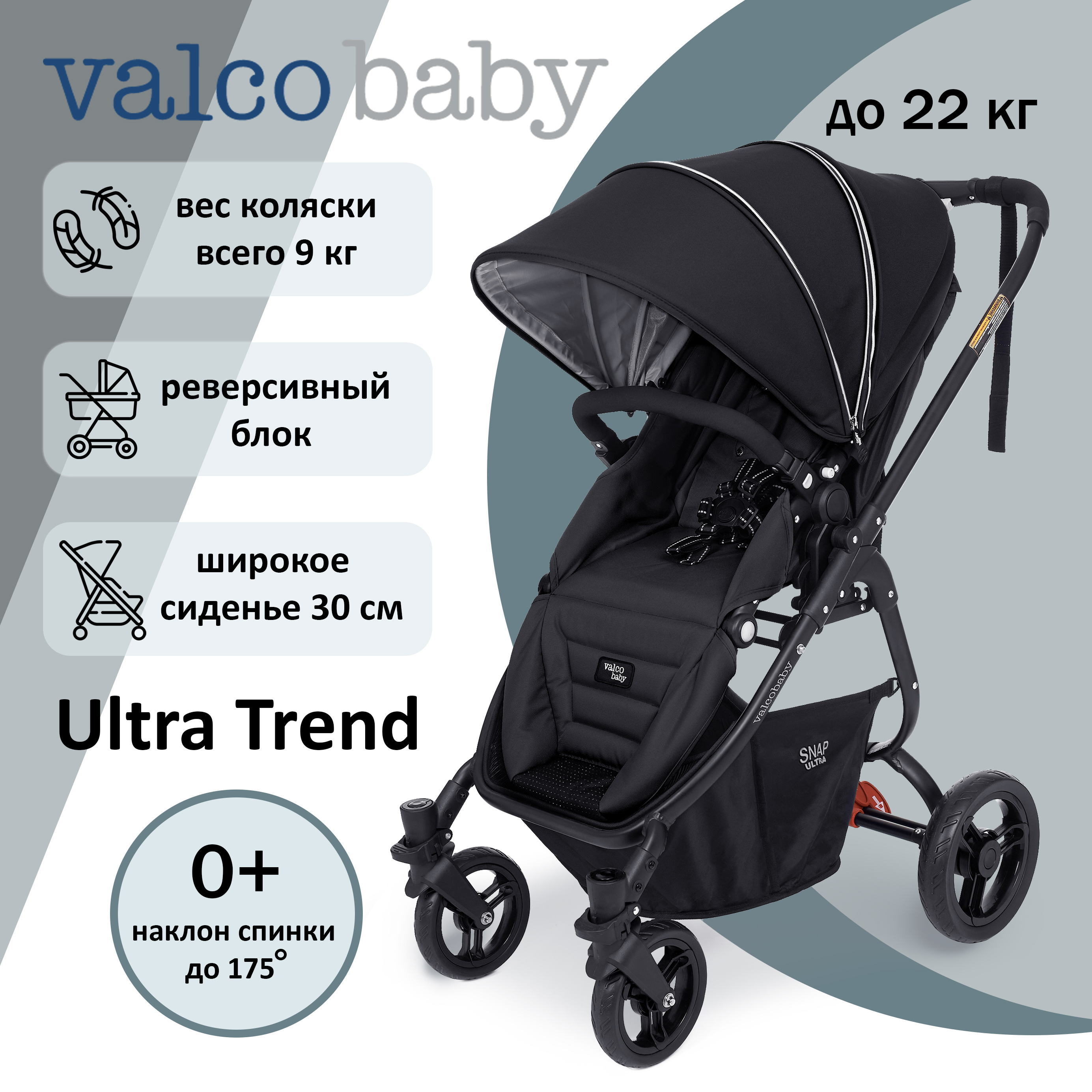 Прогулочная коляска Valco baby Snap 4 Ultra Coal Black - фото 13