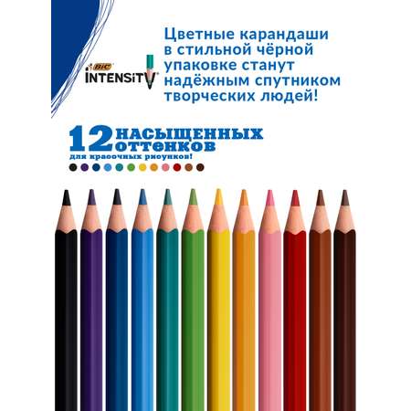 Карандаши цветные BIC Intensity 12 цветов