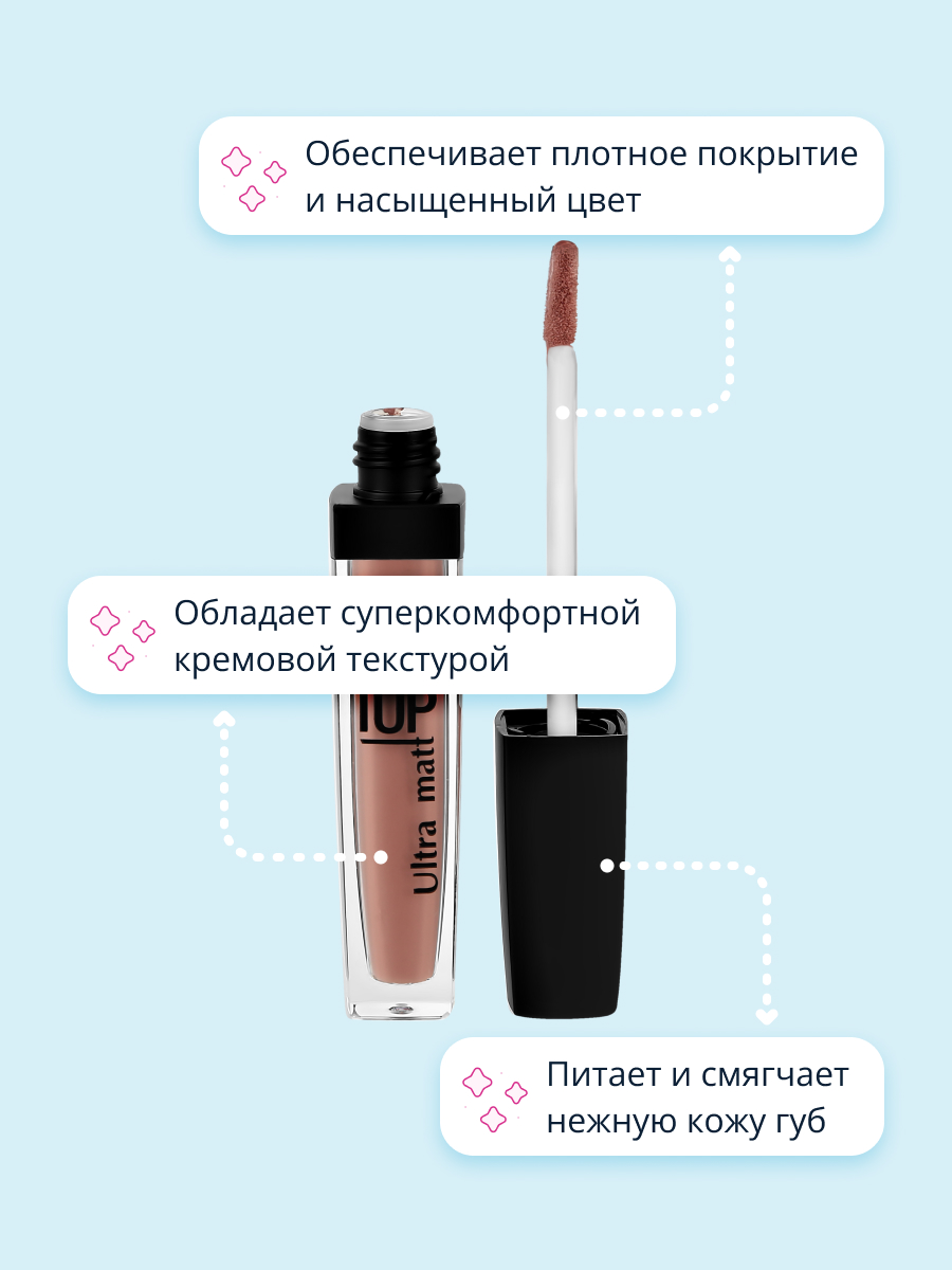 Блеск для губ Luxvisage Pin up ultra matt матовый тон 21 beige rose - фото 3