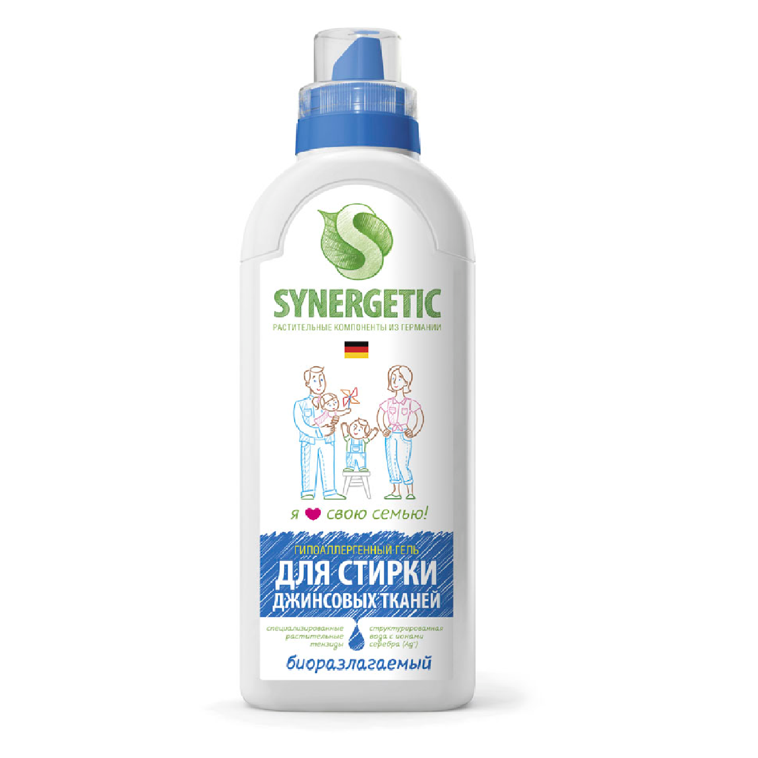 Гель для стирки SYNERGETIC джинсовых тканей 0.75 л - фото 1