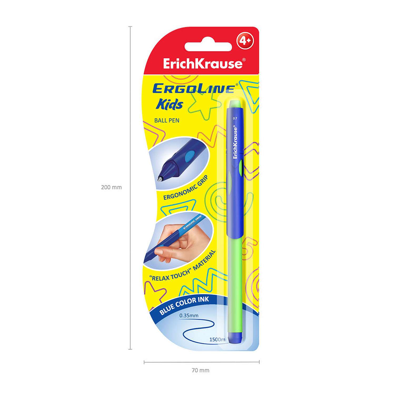 Ручка шариковая ErichKrause ultra glide ergoline kids в блистере в ассортименте - фото 15