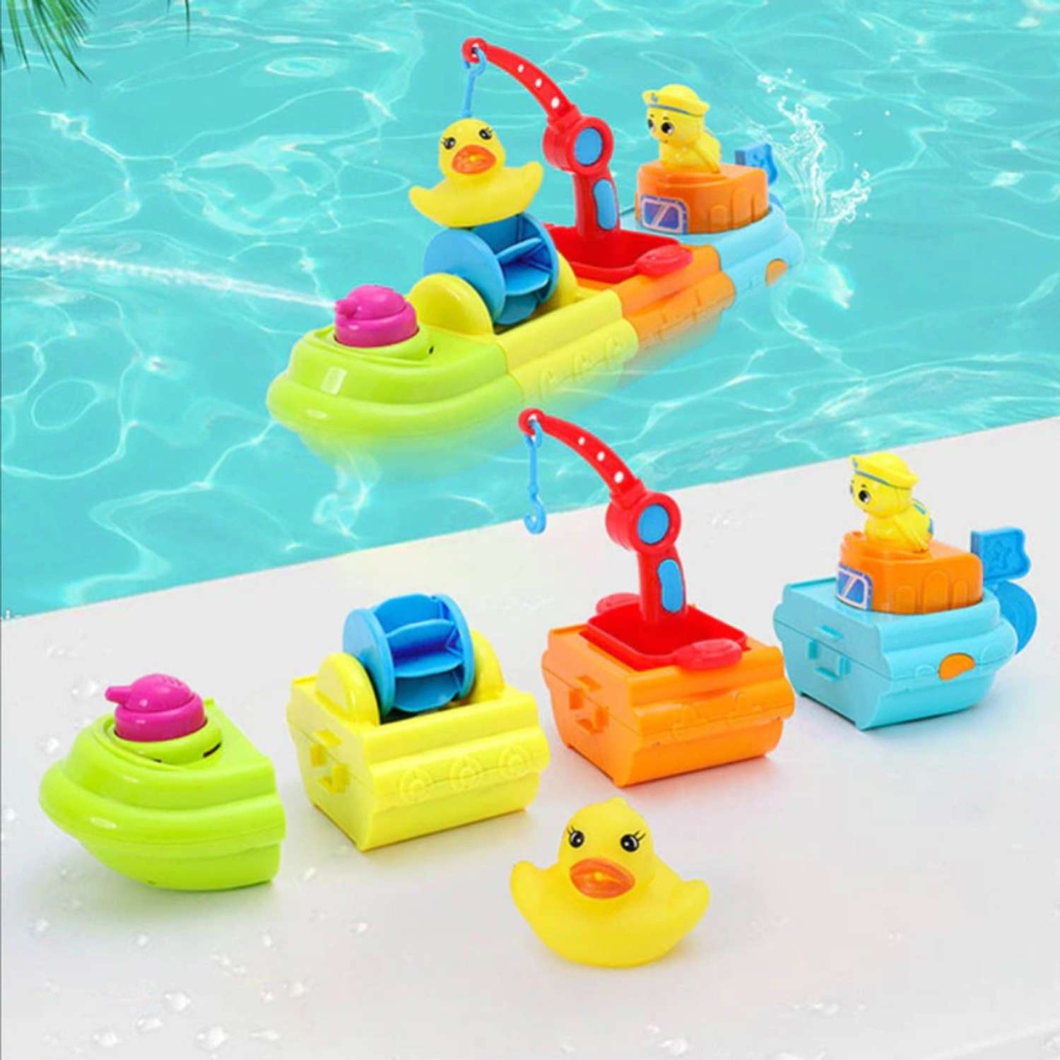 Игрушка для ванны Baby and Kids Кораблик с уткой и черепахой для купания 30 см - фото 11
