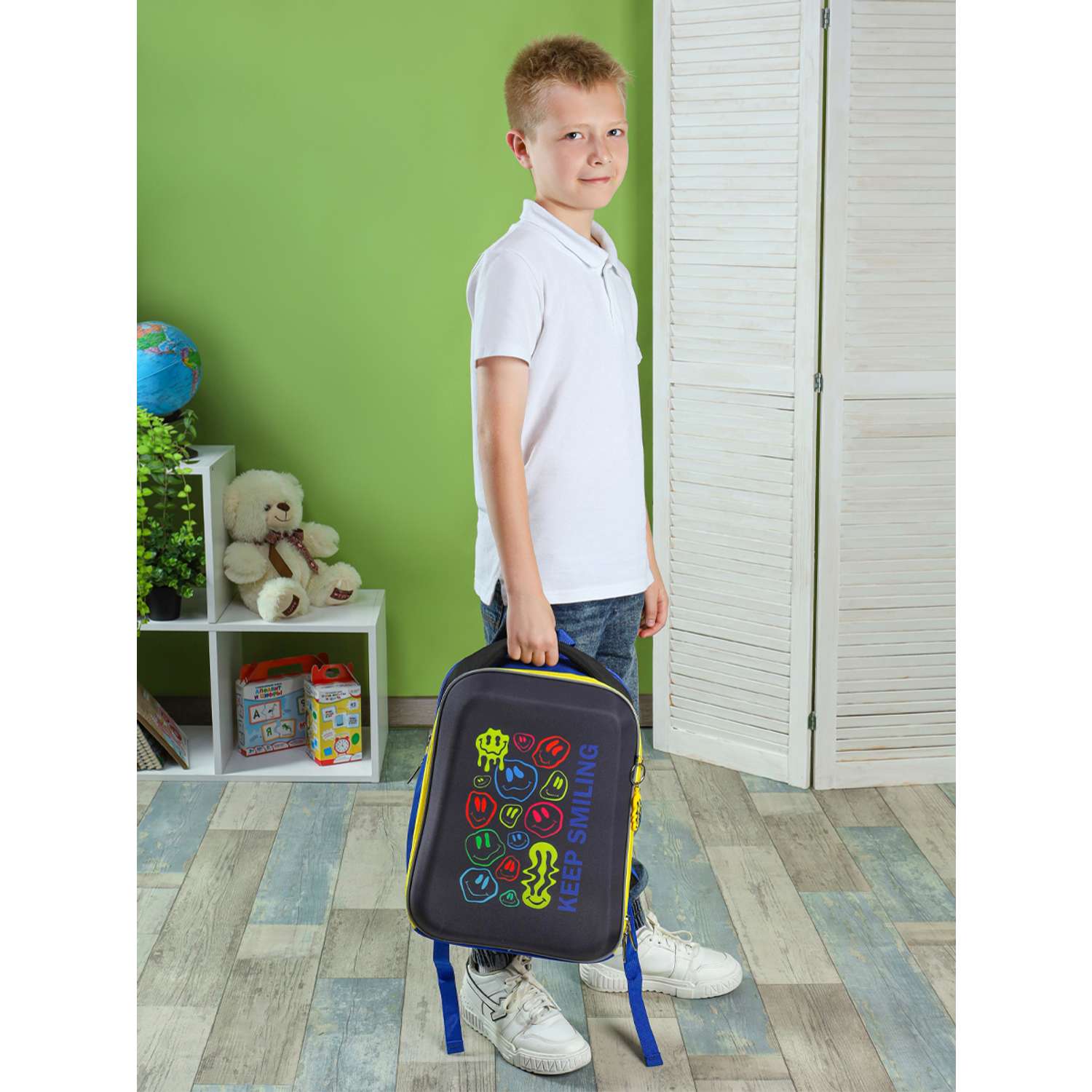 Школьный формованный ранец Проф-Пресс Crazi smile размер 27х38х17 см - фото 9