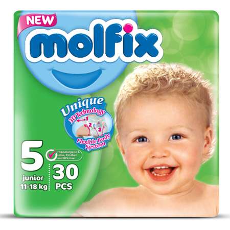 Подгузники Molfix 3D Junior №5 11-18 кг 30 шт