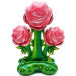 Шар фольгированный Страна карнавалия 63 дм «Букет розовых роз» на подставке