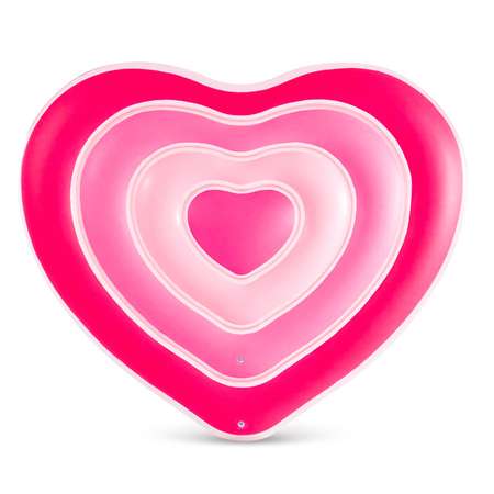 Плот надувной для плавания Intex Сердечки 155х135х25 см розовый