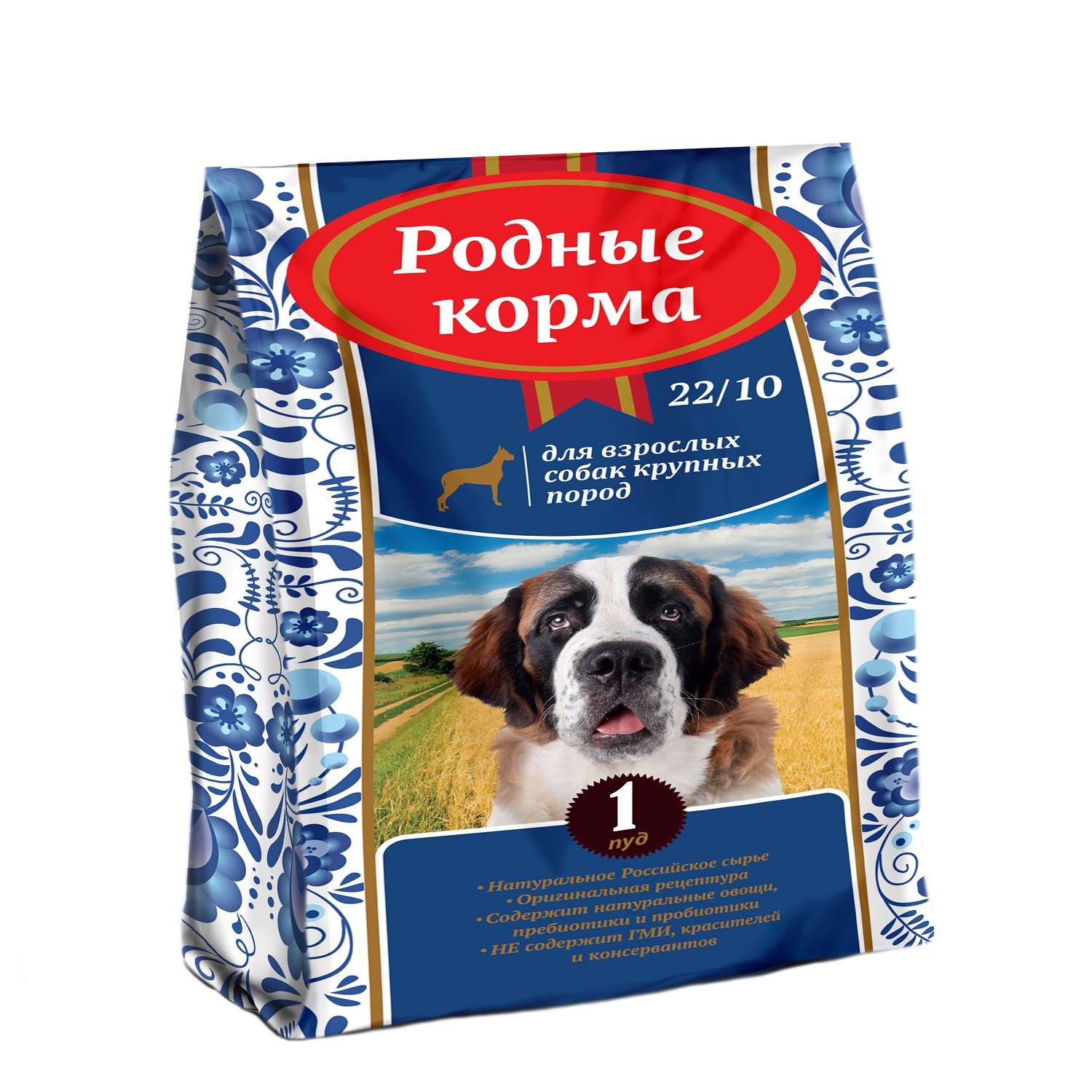 Корм для собак Родные корма крупных пород 22/10 16.38кг - фото 1