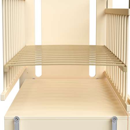 Детская кроватка ВДК Dino прямоугольная, продольный маятник (слоновая кость)