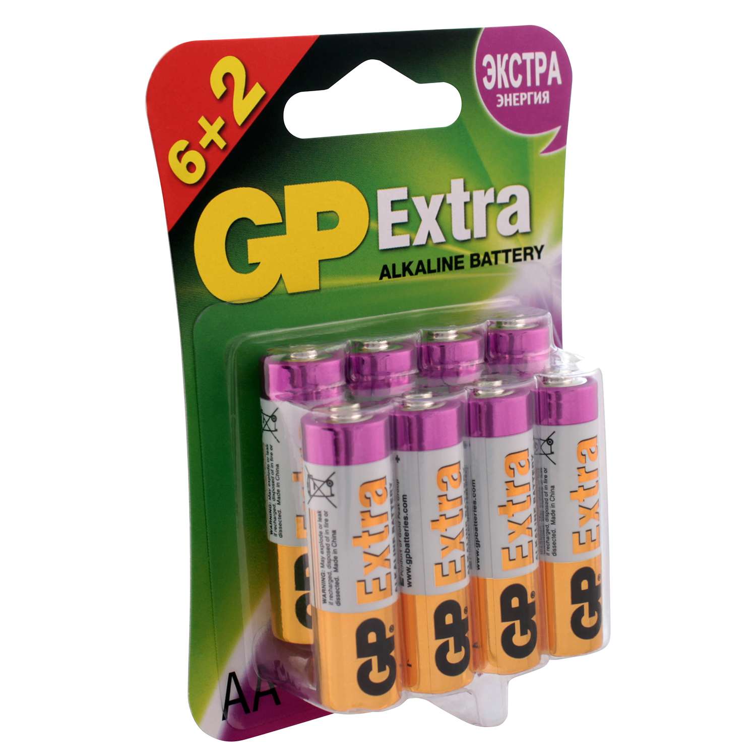 Батарейки GP Extra LR06 АА 6+2шт 15AX6/2-2CR8 - фото 2