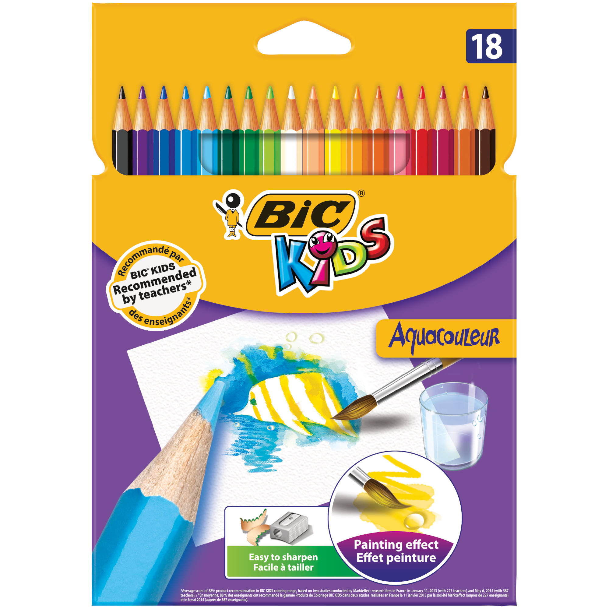 Карандаши цветные BIC Аквакулер 18цветов 8575623 - фото 1