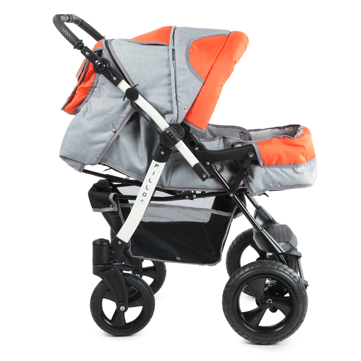 Коляска трансформер Babyton Pillo Grey-Orange - фото 3