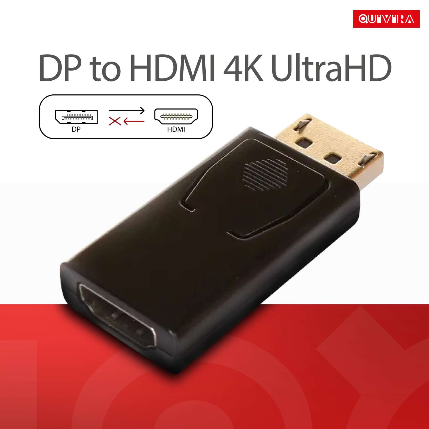 Видеокабель QUIVIRA Переходник DisplayPort - HDMI 4K UltraHD PX/DP-HDMI-4K - фото 1
