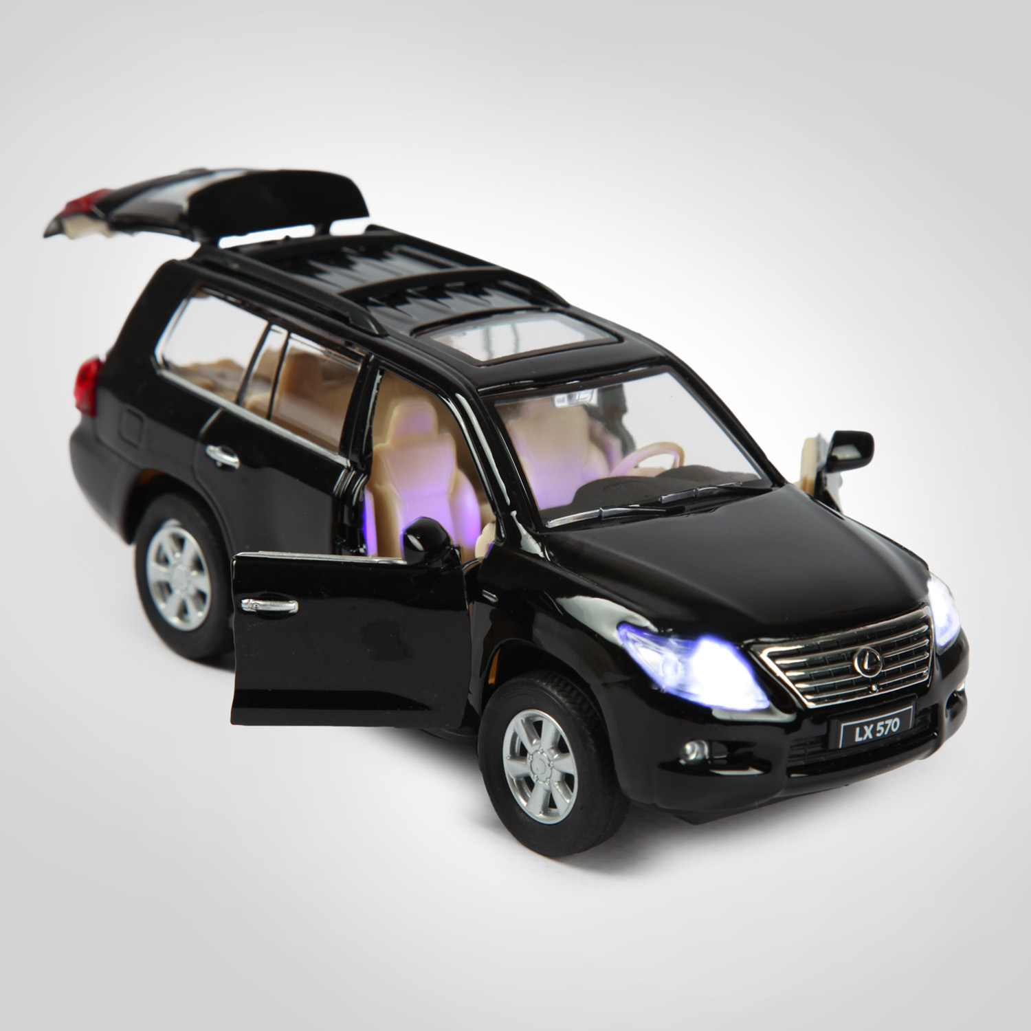 Машинка Mobicaro 1:32 Lexus LX570 Черная 68301 68301 - фото 6