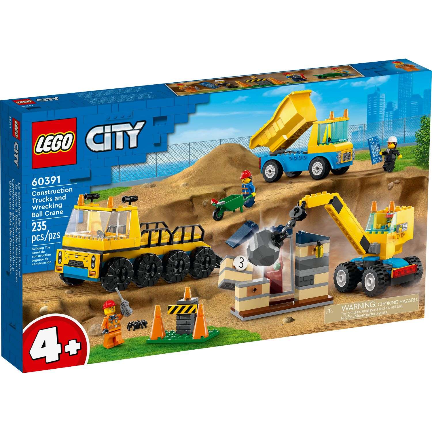 Конструктор LEGO City Construction Trucks and Wrecking Ball Crane 60391 - фото 1