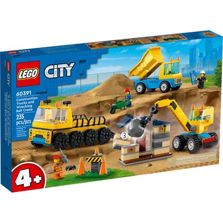 Конструктор LEGO City Construction Trucks and Wrecking Ball Crane 60391