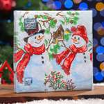 Салфетки Sima-Land бумажные Home Classic «Два снеговика» 3 слоя 20 листов