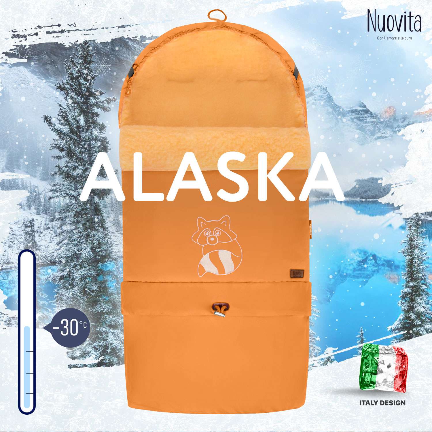 Конверт в коляску Nuovita Alaska Pesco Оранжевый - фото 7