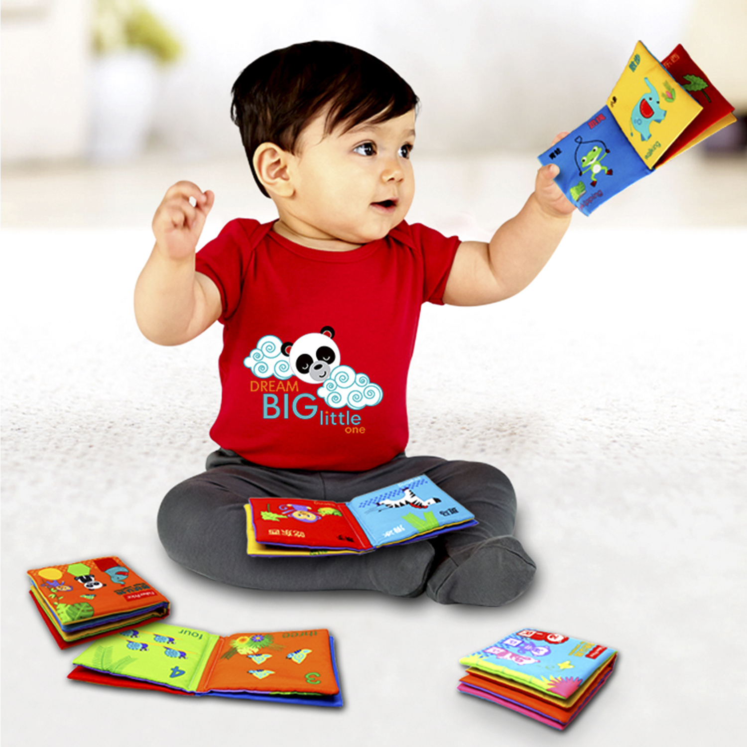 Книжка-игрушка FISHER PRICE набор из 6 штук тактильных с шуршалкой - фото 6