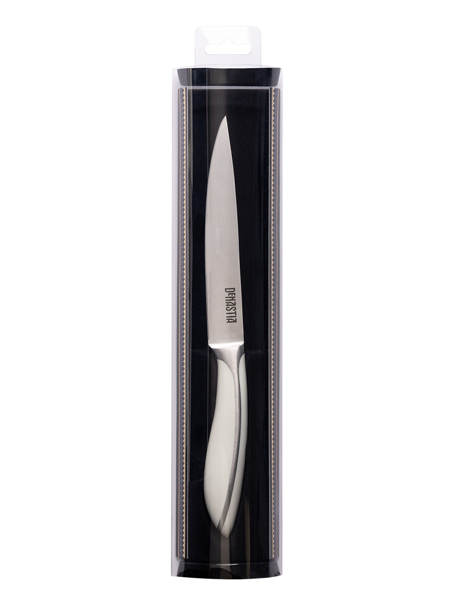 Нож кухонный DeNASTIA универсальный белая ручка длина клинка 13 см - фото 3