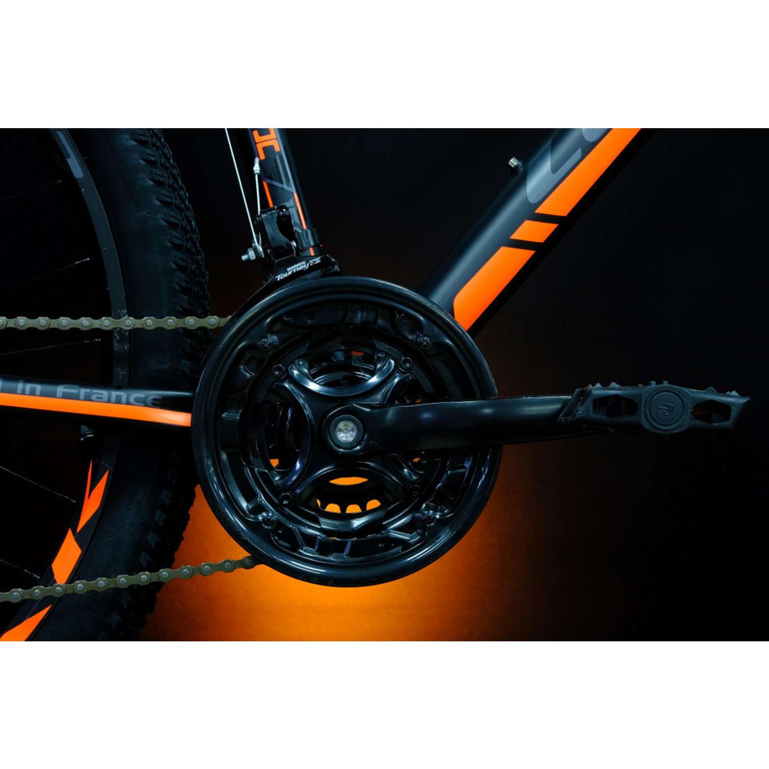 Велосипед горный Lorak Max 150 - 19р матовый чёрный/оранжевый - фото 3