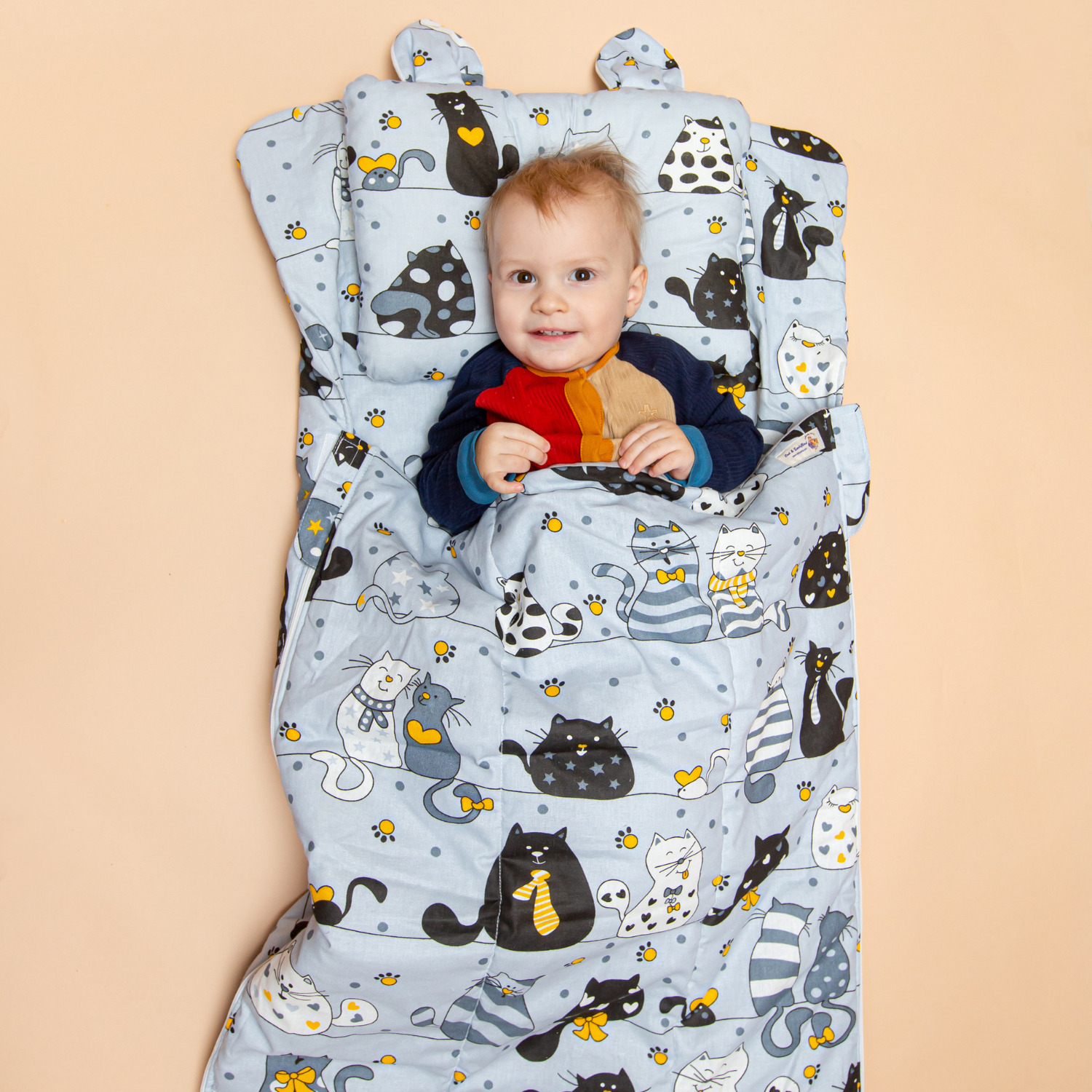 Спальный мешок одеяло подушка Owl and EarlyBird с 6 до 36 месяцев Котенок - фото 15