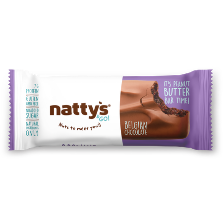 Батончик шоколадный Nattys Go! Brownie с арахисовой пастой и какао в молочном шоколаде