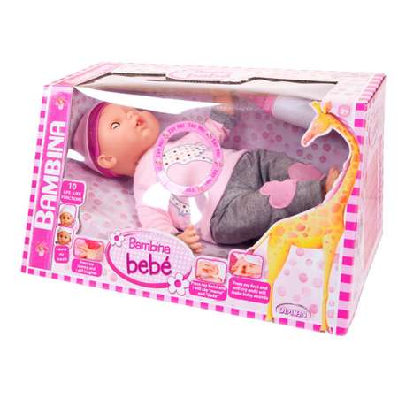 Кукла-пупс ABTOYS Bambina Bebe 40 см с живой мимикой со звуковыми эффектами