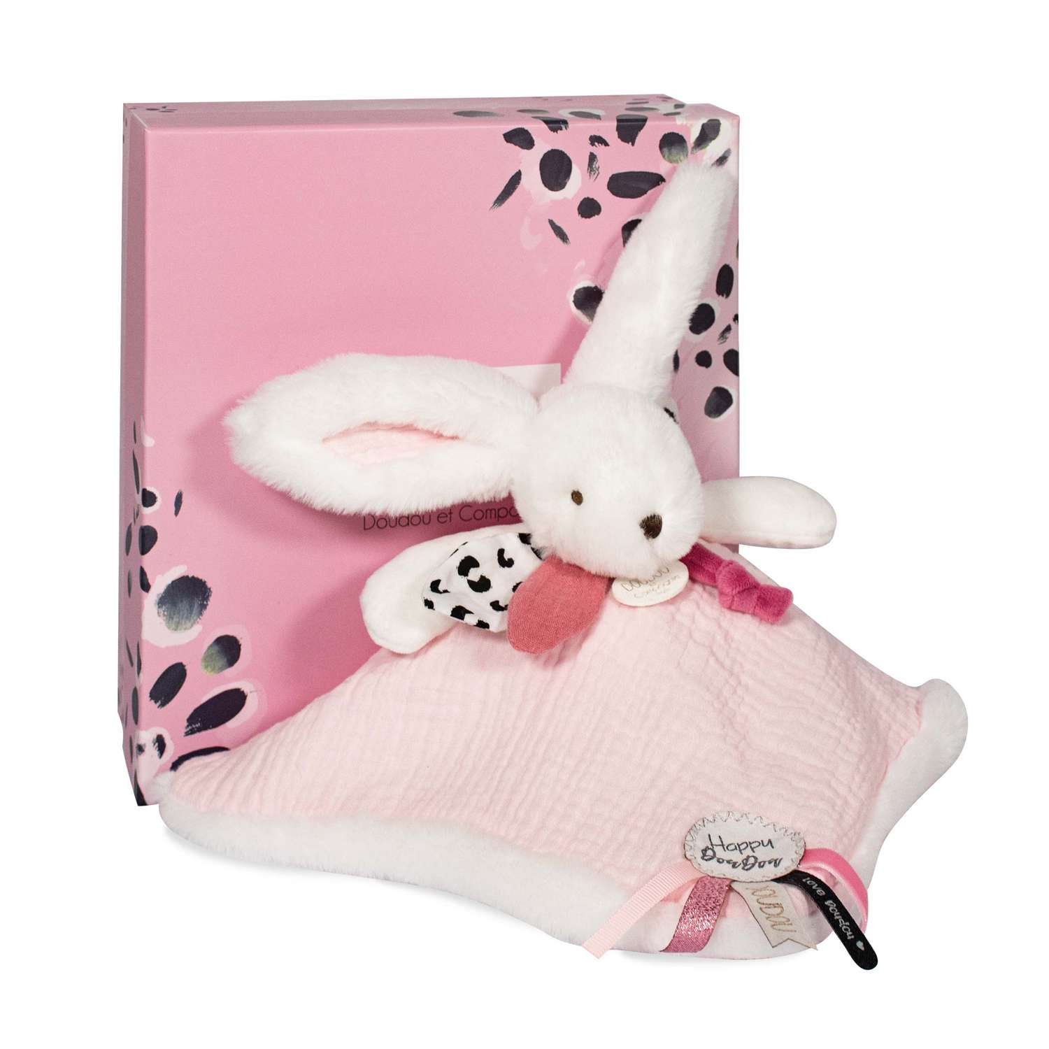 Комфортер Doudou et compagnie  Кролик happy blush розовый комфортер - фото 1