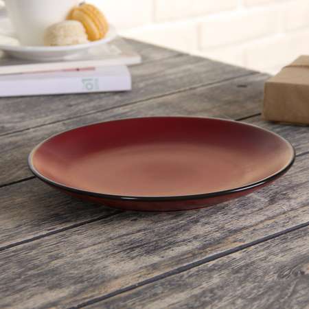 Тарелка десертная Доляна Ваниль цвет бордовый 19 см
