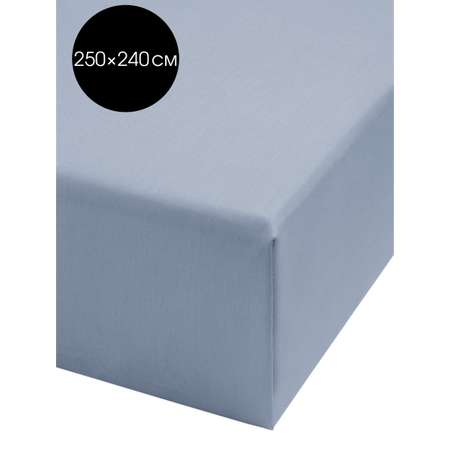 Простыня DeNASTIA сатин 250x240 голубой C060055