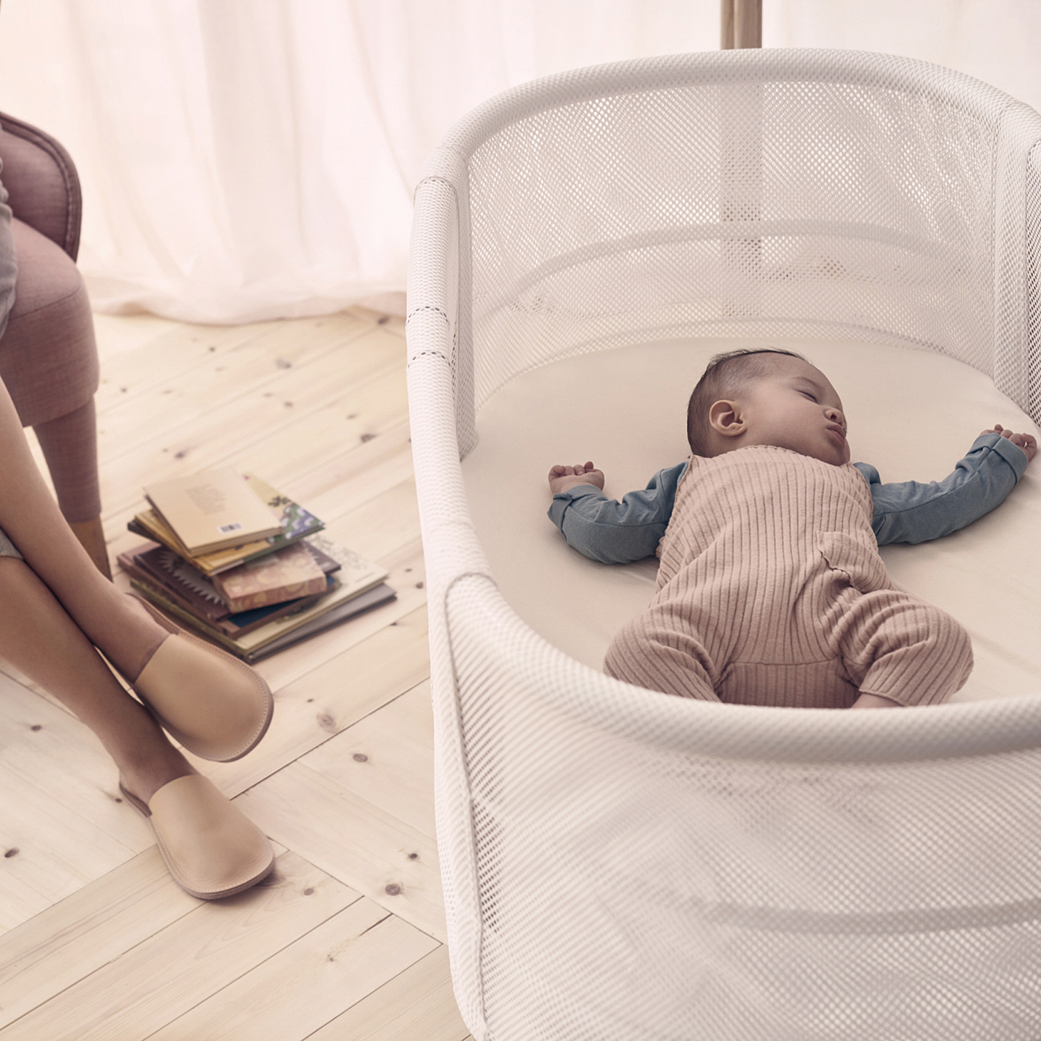 Кровать-колыбель BabyBjorn Baby Crib Белая - фото 7