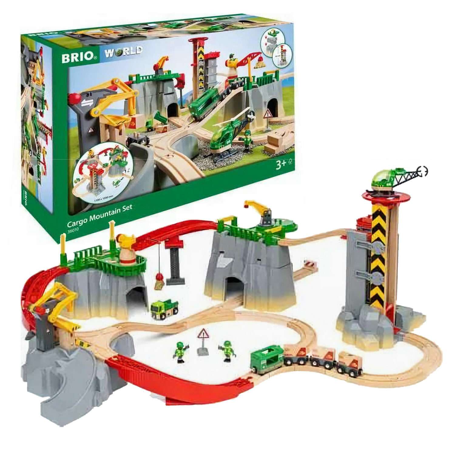 Игровой набор BRIO Железная дорога Погрузка в горах тоннели и подъемники - фото 1