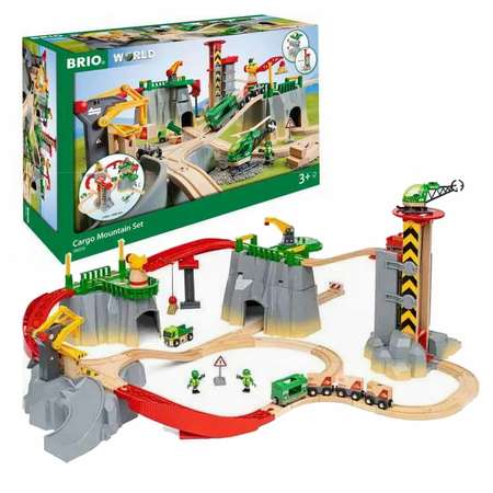 Игровой набор BRIO Железная дорога Погрузка в горах тоннели и подъемники