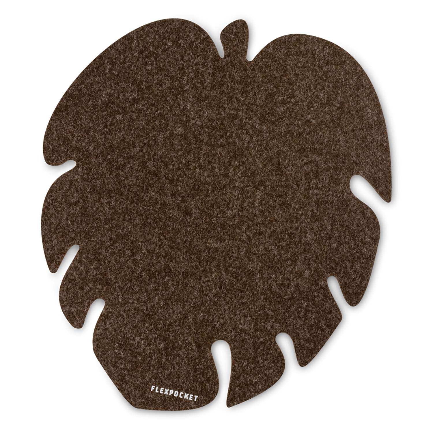 Настольный коврик Flexpocket для мыши в виде листа монстеры коричневый - фото 1