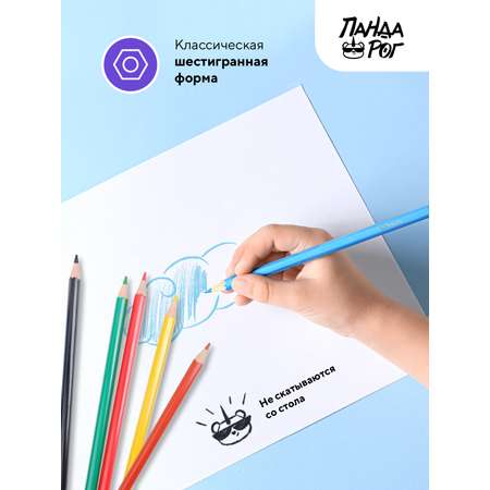 Карандаши цветные пластиковые ПАНДАРОГ CREATIVE CATS 24 цвета гриф d265мм шестигранные