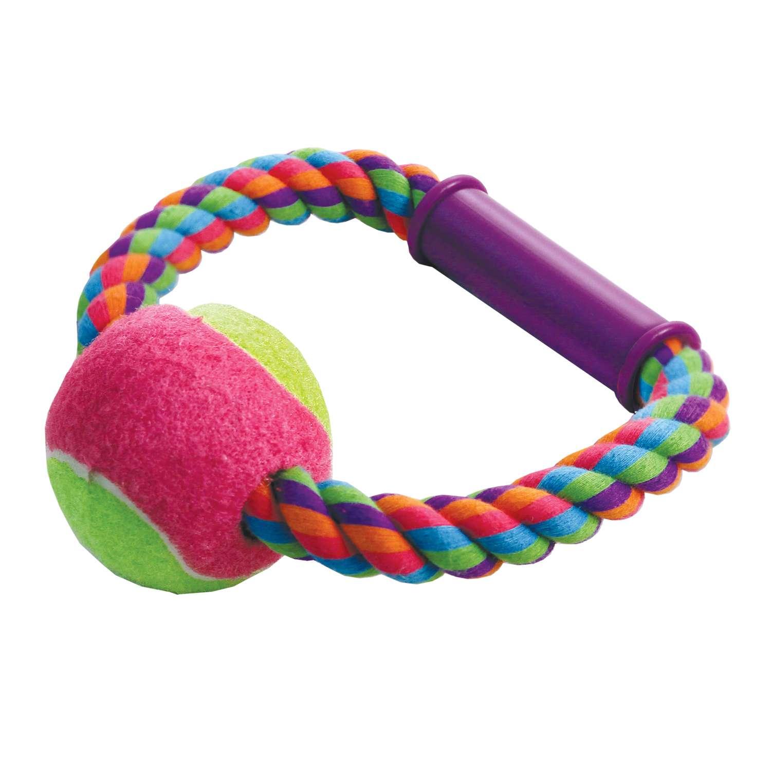 Игрушка для собак Triol Веревка-кольцо с ручкой и мячом 12111027 - фото 1