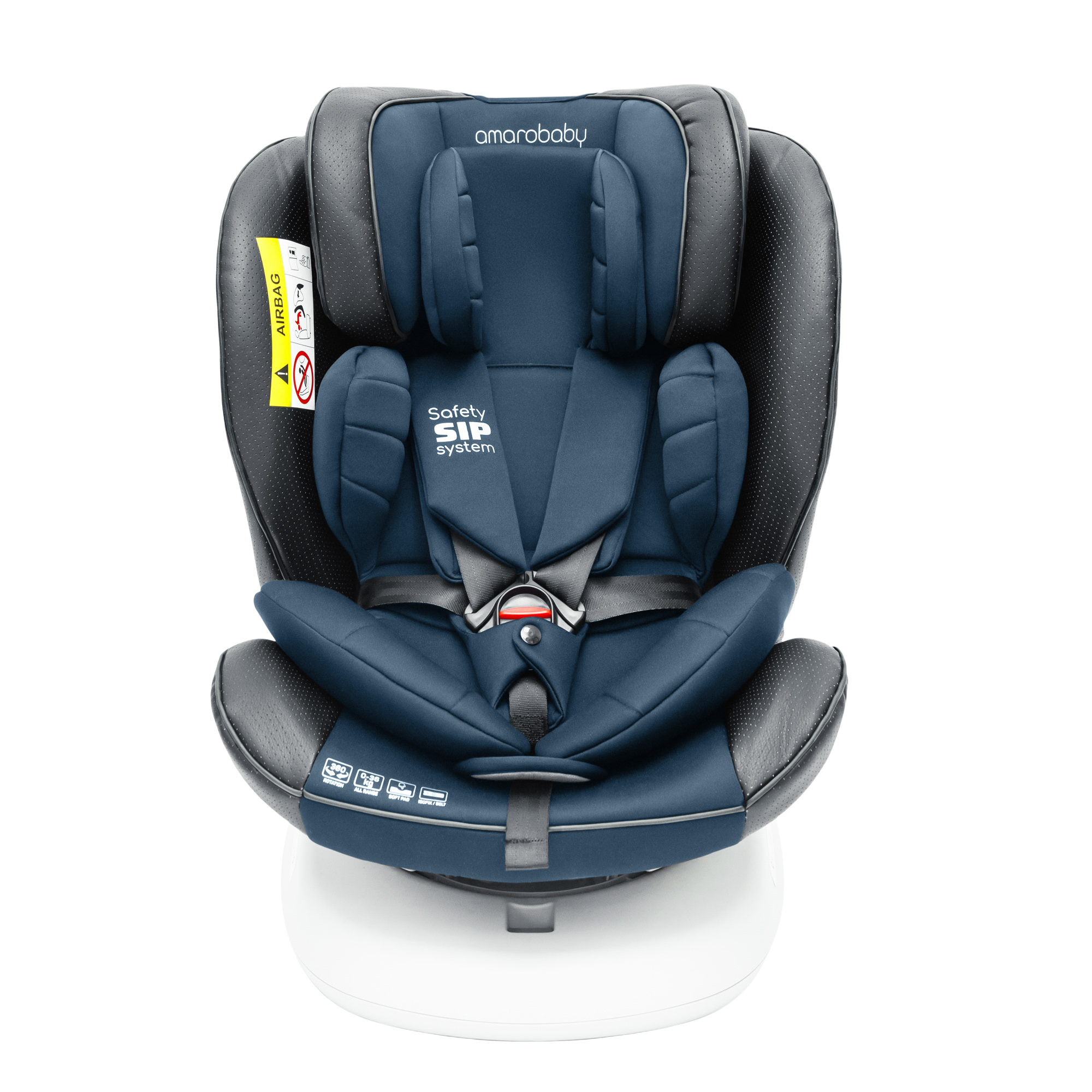 Автокресло детское champion Amarobaby Isofix класс D группа 0+/1/2/3 серый/синий - фото 22