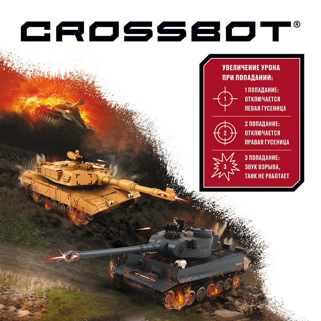 Танк на радиоуправлении CROSSBOT 870628 King TIGER Германия 1:24