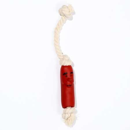 Игрушка Пижон «Сосиска в неге на верёвке» для собак 14 см