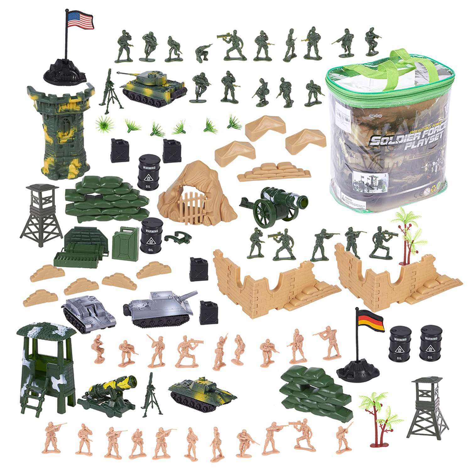 Набор солдатиков Play okay для мальчика военные фигурки с техникой 200 шт - фото 2