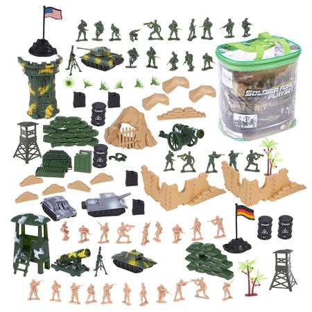 Набор солдатиков Play okay для мальчика военные фигурки с техникой 200 шт