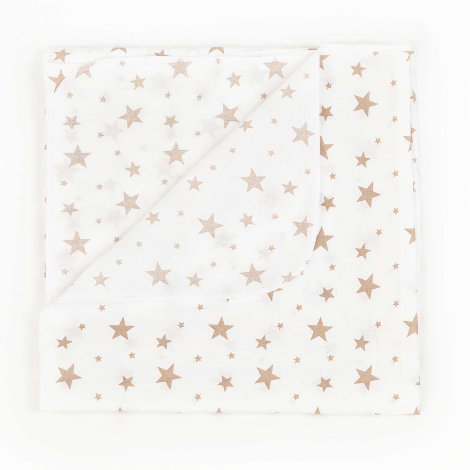 Пеленка ситцевая Чудо-чадо для новорожденных «Вариации» звезды бежевые 2 шт 95х120см - фото 4