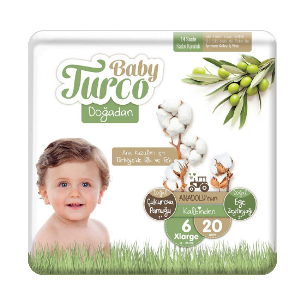 Подгузники-трусики дневные Baby Turco 16+ кг 60 штук - фото 1