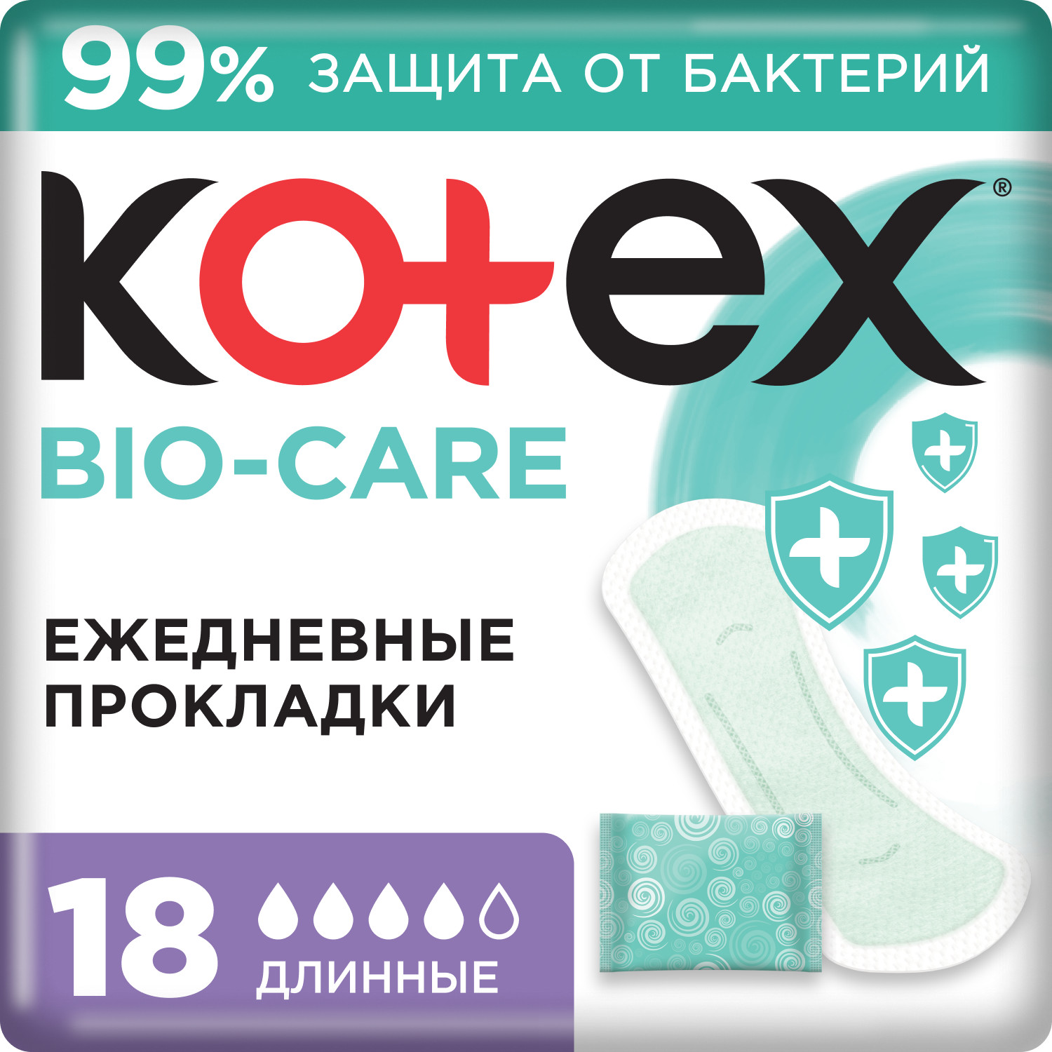 Прокладки ежедневные KOTEX Bio-Care Длинные 18шт - фото 1