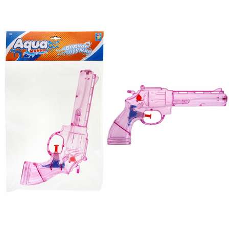 Водяной пистолет Аквамания 1TOY Револьвер детское игрушечное оружие игрушки для улицы и ванны розовый
