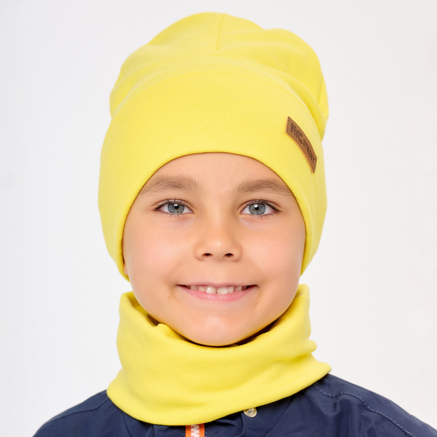 Шапка и снуд NYCkids NYC-H-38-SPRotvB-yellow - фото 3