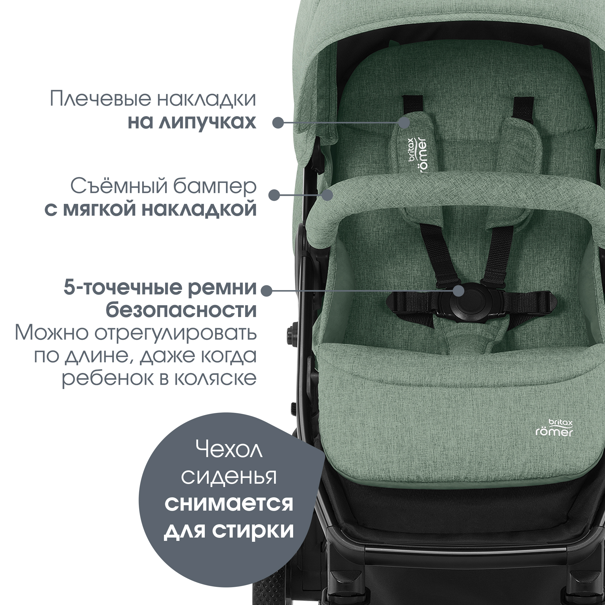 Коляска Britax Roemer B-Agile M Jade green - фото 5