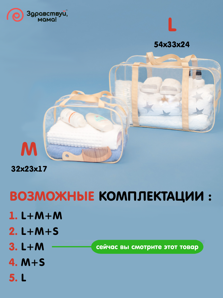 Сумка в роддом Здравствуй мама! Premium Quality 2 шт