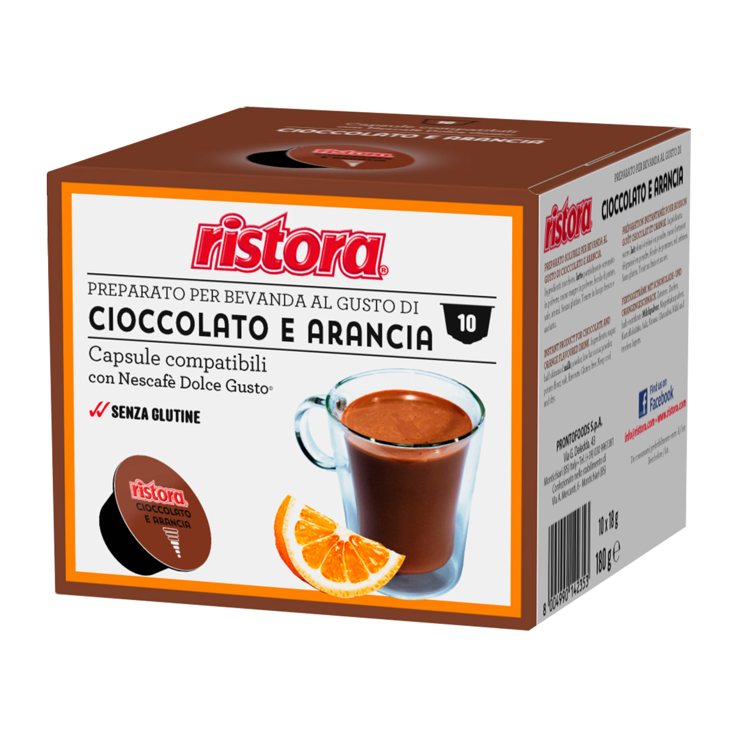 Горячий шоколад RISTORA в капсулах формата Dolce gusto со вкусом апельсина 10 шт - фото 1