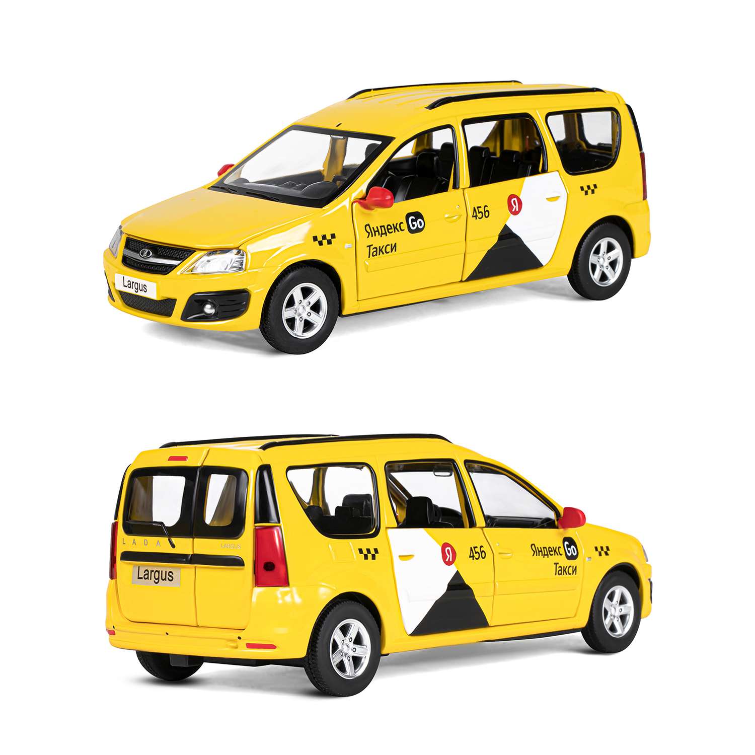 Машинка металлическая Яндекс GO игрушка детская LADA LARGUS 1:24 желтый Озвучено Алисой JB1251481 - фото 6